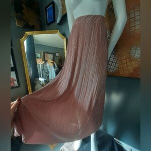 Missguided Dusty Rose Pleated Midi Skirt